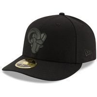 Men's New Era Black Los Angeles Rams Alternate Logo on Low Profile 59FIFTY II Fitted Hat