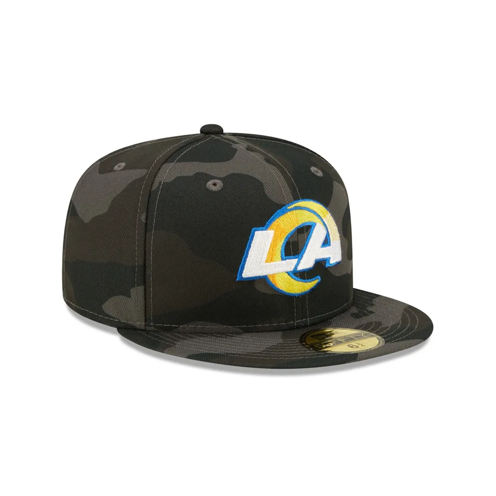 Casquette ajustée 59FIFTY Los Angeles Rams Camo New Era noire pour homme