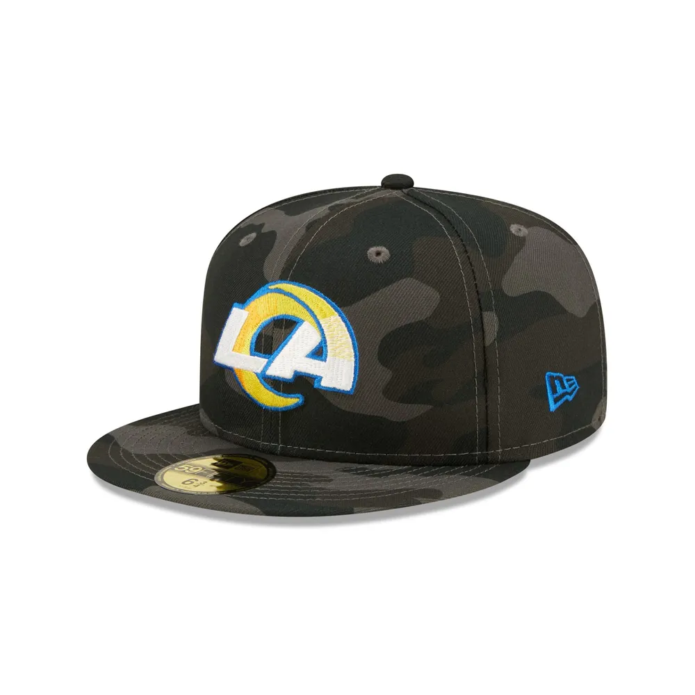 Casquette ajustée 59FIFTY Los Angeles Rams Camo New Era noire pour homme