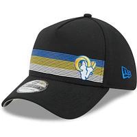 Casquette flexible 39THIRTY noire à rayures impeccables des Los Angeles Rams New Era pour hommes