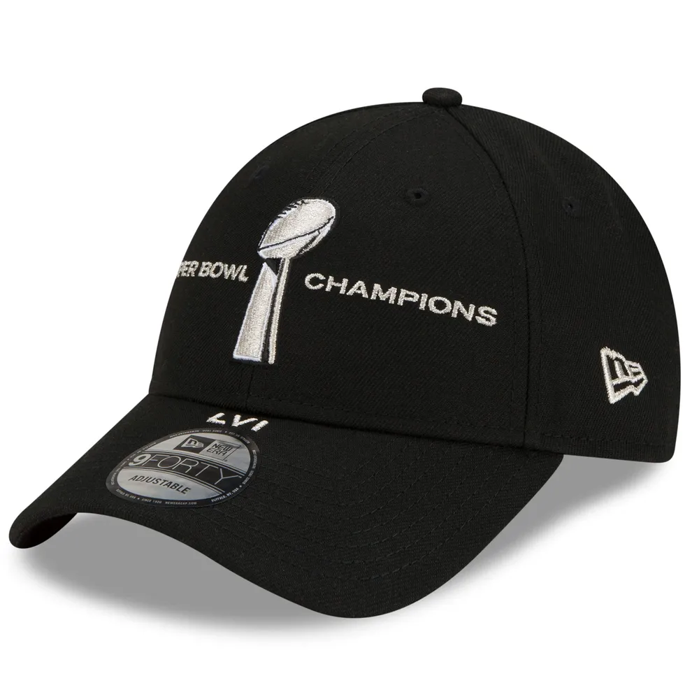 Men's New Era Black Los Angeles Rams Super Bowl LVI Champions Parade 9FORTY Snapback Adjustable Hat