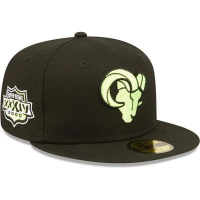 Men's New Era Los Angeles Rams Black on Black Alternate Logo