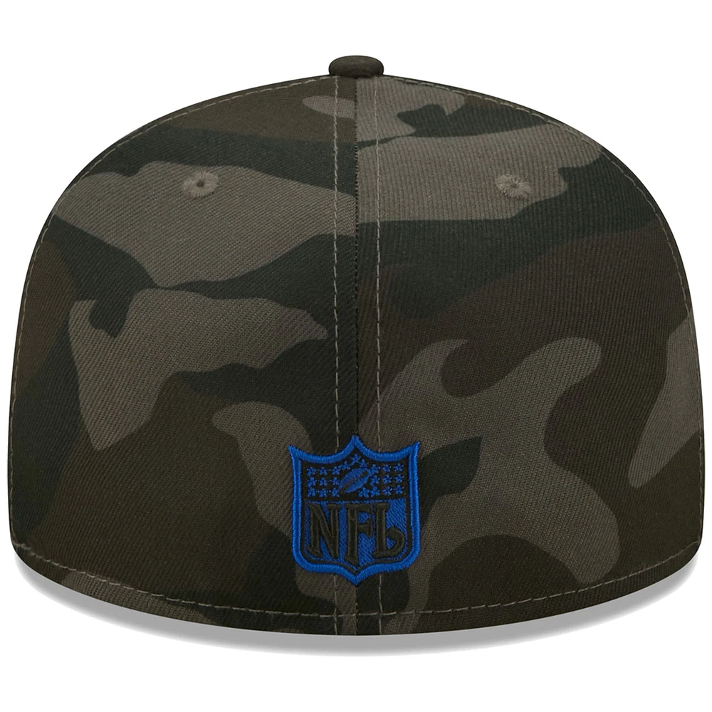 Casquette ajustée 59FIFTY Los Angeles Rams Throwback Logo Camo New Era noire pour homme