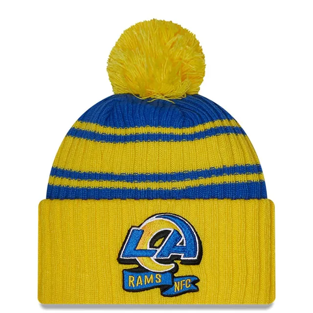 Women's Los Angeles Rams New Era Cream 2022 Sideline Cuffed Knit Hat