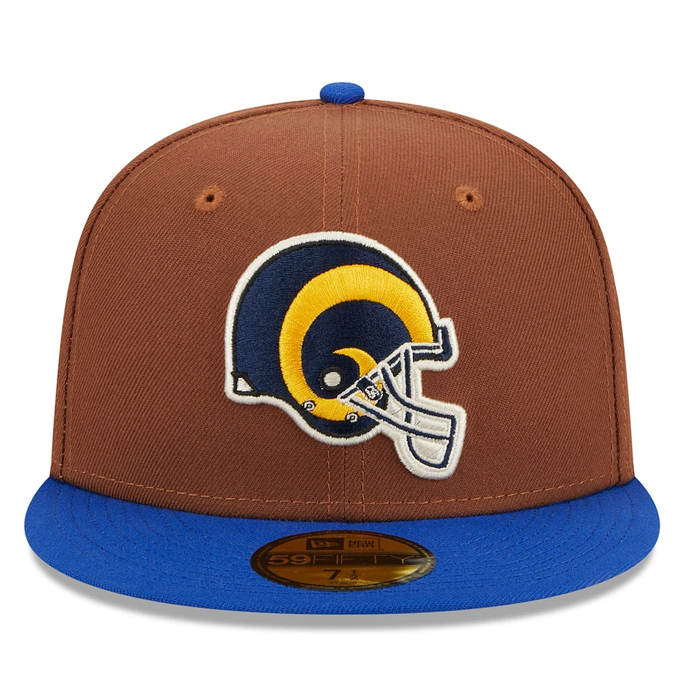 Casquette ajustée New Era pour homme Los Angeles Rams Harvest Super Bowl XXXIV 59FIFTY marron/royal