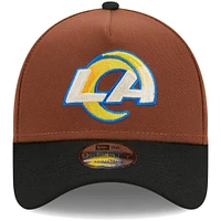 Men's New Era Brown Los Angeles Rams Harvest A-Frame  9FORTY Adjustable Hat