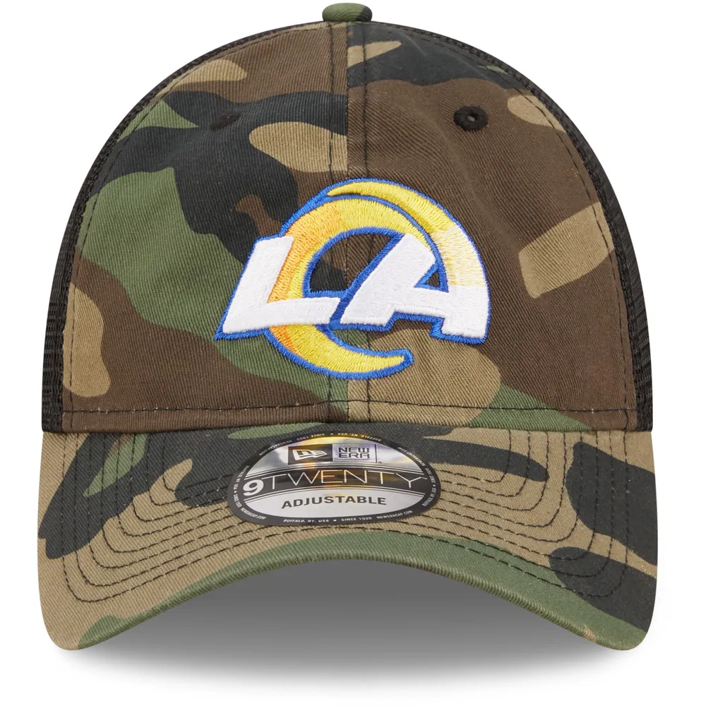 Casquette Snapback basique 9TWENTY Trucker Los Angeles Rams New Era camouflage/noir pour homme