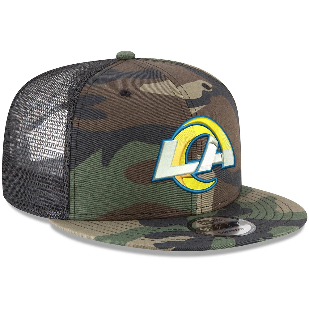 Men's New Era Camo Los Angeles Rams Woodland 9FIFTY Snapback Hat