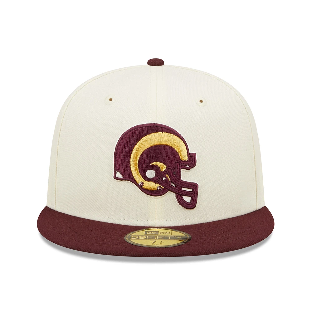 Casquette ajustée New Era Los Angeles Rams Gridiron Classics 1998 Hawaii Pro Bowl 59FIFTY crème/marron pour homme