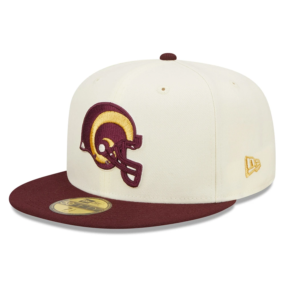 Casquette ajustée New Era Los Angeles Rams Gridiron Classics 1998 Hawaii Pro Bowl 59FIFTY crème/marron pour homme