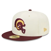 Men's New Era Cream/Maroon Los Angeles Rams Gridiron Classics 1998 Hawaii Pro Bowl 59FIFTY Fitted Hat