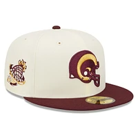 Men's New Era Cream/Maroon Los Angeles Rams Gridiron Classics 1998 Hawaii Pro Bowl 59FIFTY Fitted Hat