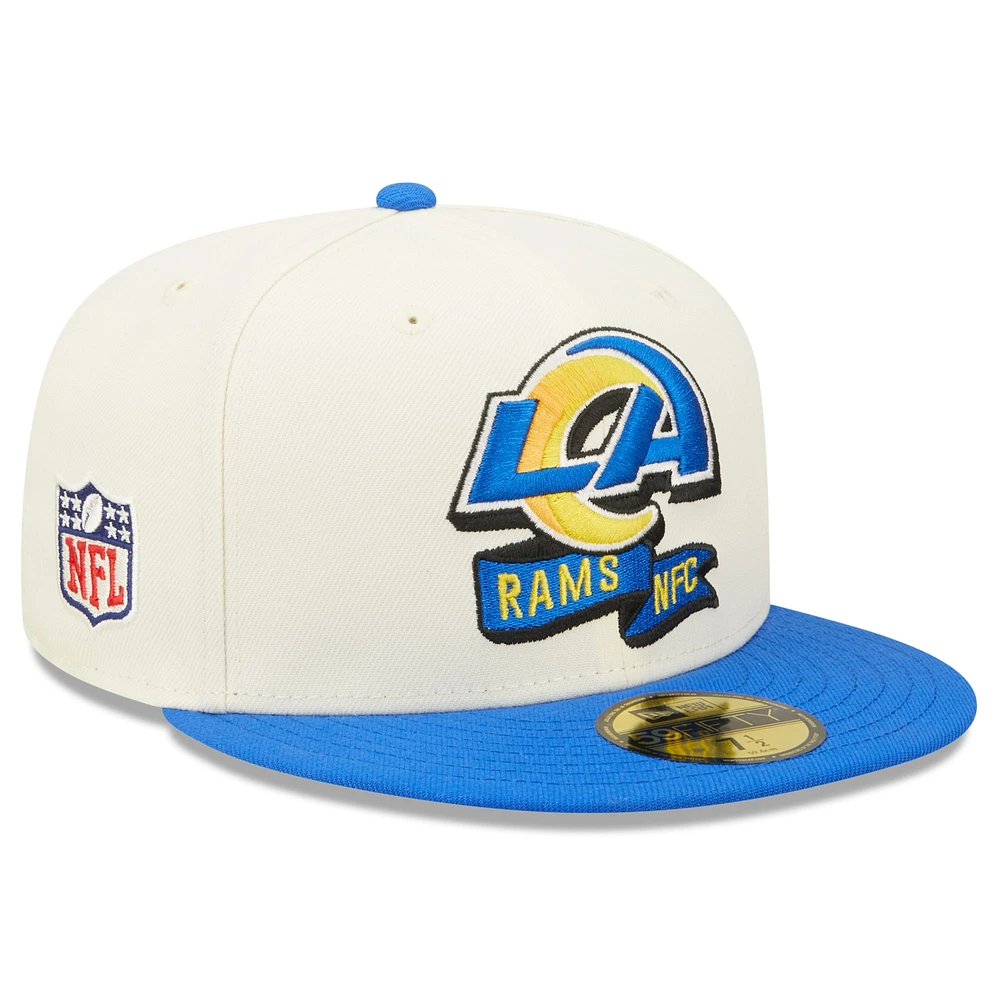 NWE LOSRAM CREAM ROYAL 22 NFL SIDELINE 59FIFTY HATMENHIC