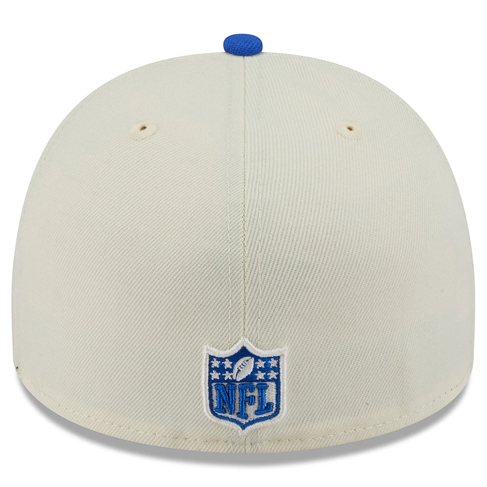 Men's New Era Cream/Royal Los Angeles Rams 2025 NFL Draft A-Frame 59FIFTY Fitted Hat
