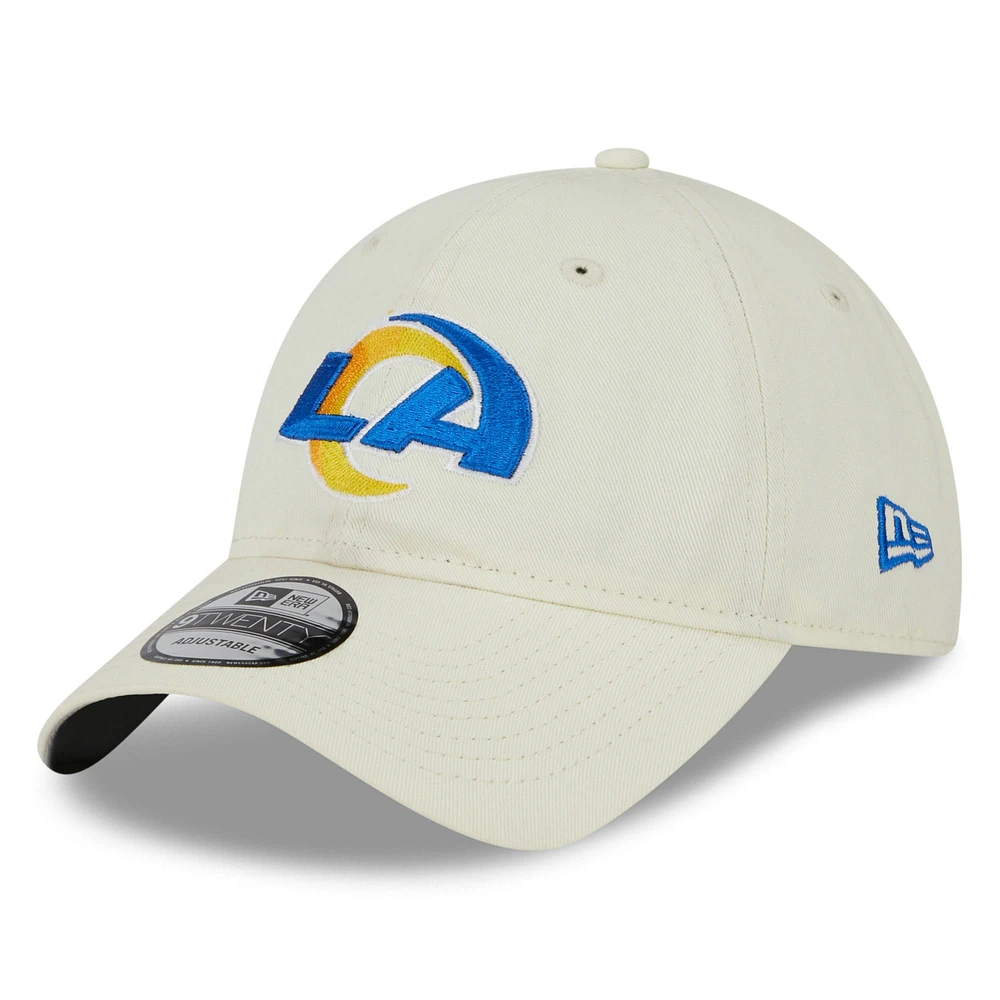 Men's New Era Cream Los Angeles Rams Core Classic 2.0 9TWENTY Adjustable Hat