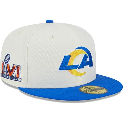 Casquette ajustée 59FIFTY Retro Los Angeles Rams crème New Era pour homme