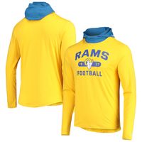 Men's New Era Gold/Blue Los Angeles Rams Active Block Hoodie Long Sleeve T-Shirt