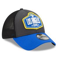 Men's New Era Graphite/Royal Los Angeles Rams 2021 NFL Draft Trucker 39THIRTY Flex Hat