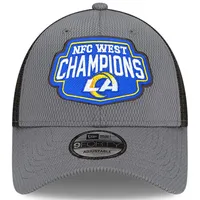 Men's New Era Graphite Los Angeles Rams 2021 NFC West Division Champions 9FORTY Trucker Snapback Hat