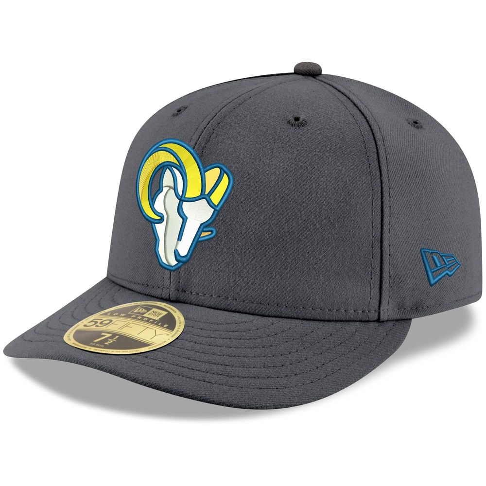 Men's New Era Graphite Los Angeles Rams Alternate Logo Storm II Low Profile 59FIFTY Fitted Hat