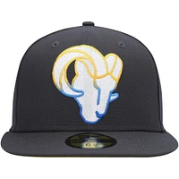 Casquette ajustée 59FIFTY Graphite Los Angeles Rams Color Dim New Era pour homme