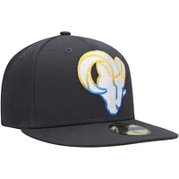 Casquette ajustée 59FIFTY Graphite Los Angeles Rams Color Dim New Era pour homme