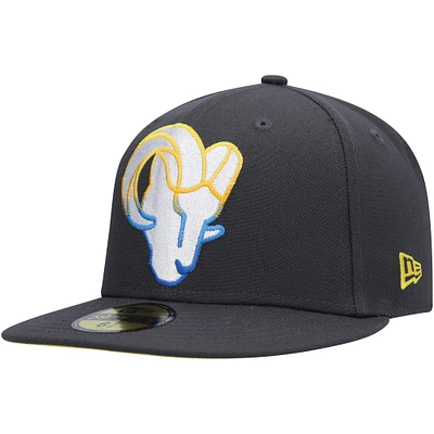 Casquette ajustée 59FIFTY Graphite Los Angeles Rams Color Dim New Era pour homme