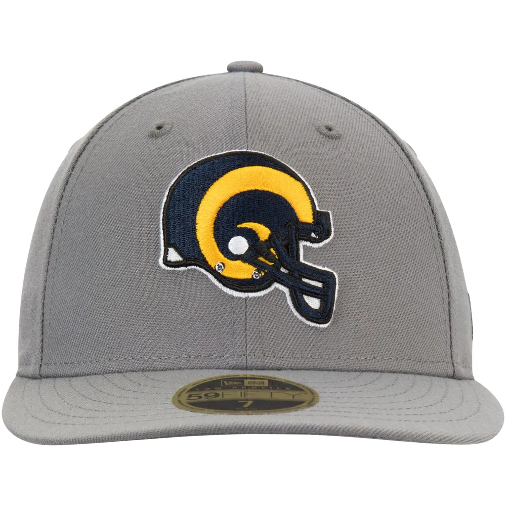 Men's New Era Graphite Los Angeles Rams Throwback Logo Storm Low Profile 59FIFTY Fitted Hat