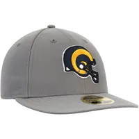 Casquette ajustée 59FIFTY Graphite Los Angeles Rams Throwback Logo Storm Low Profile New Era pour homme