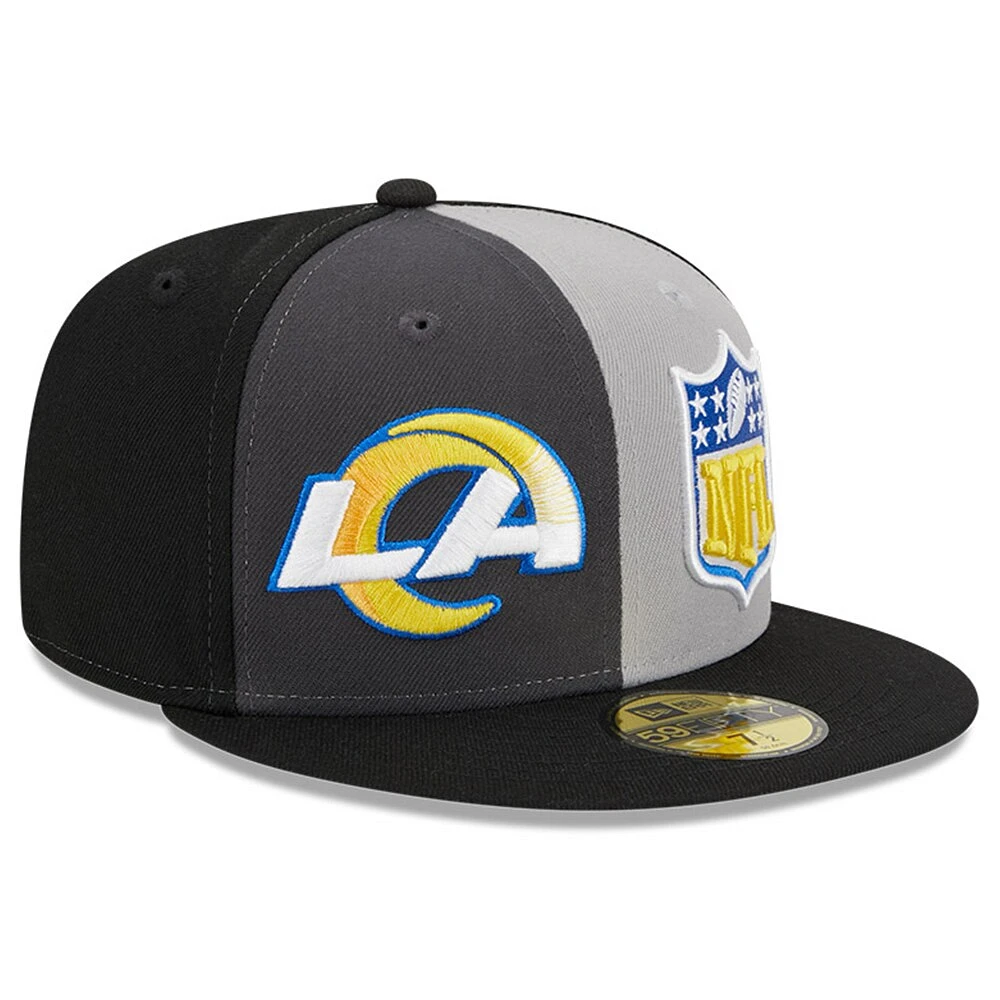 Casquette ajustée 59FIFTY Sideline des Los Angeles Rams 2023 New Era pour homme, gris/noir