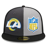 Casquette ajustée 59FIFTY Sideline des Los Angeles Rams 2023 New Era pour homme, gris/noir