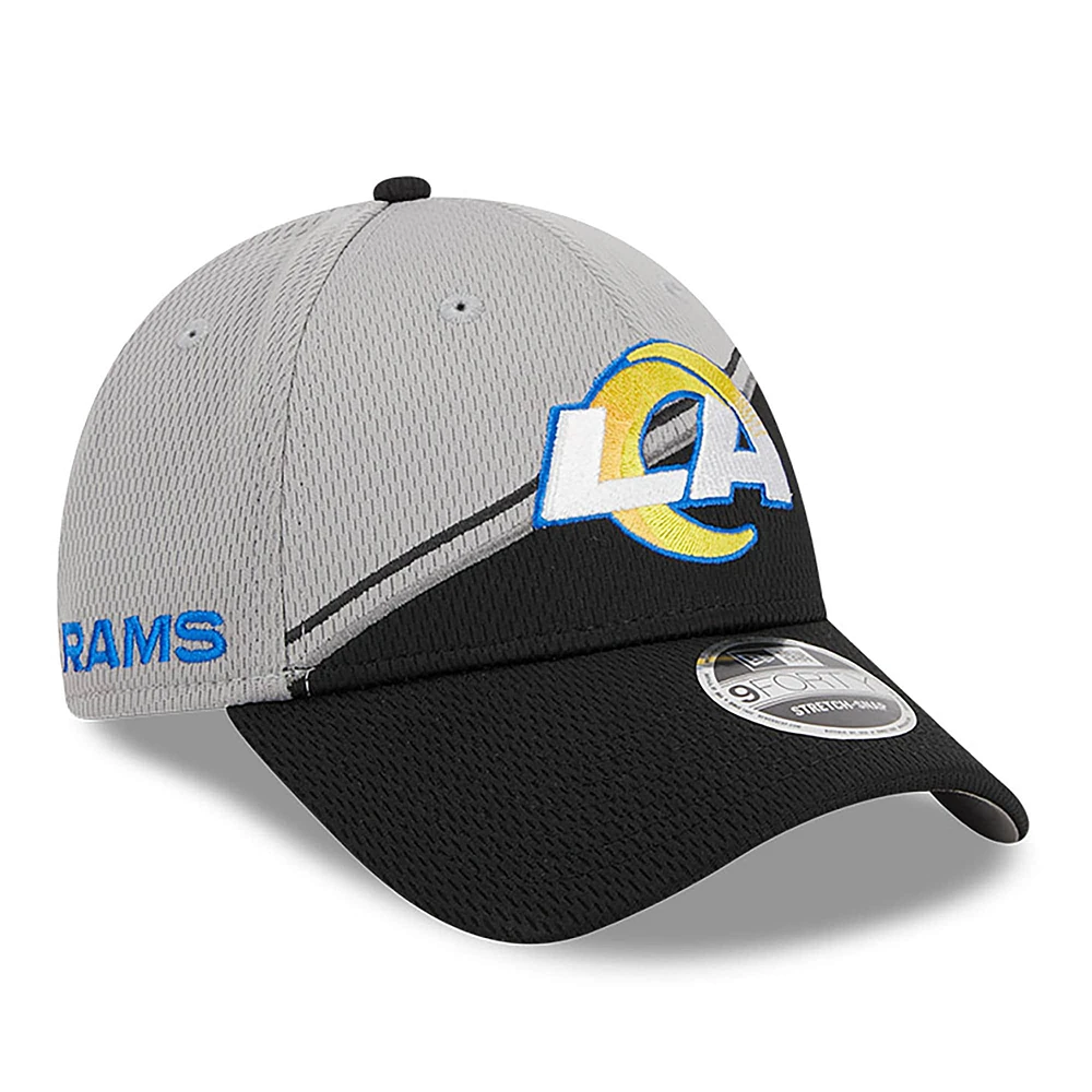 Men's New Era  Gray/Black Los Angeles Rams 2023 Sideline 9FORTY Adjustable Hat