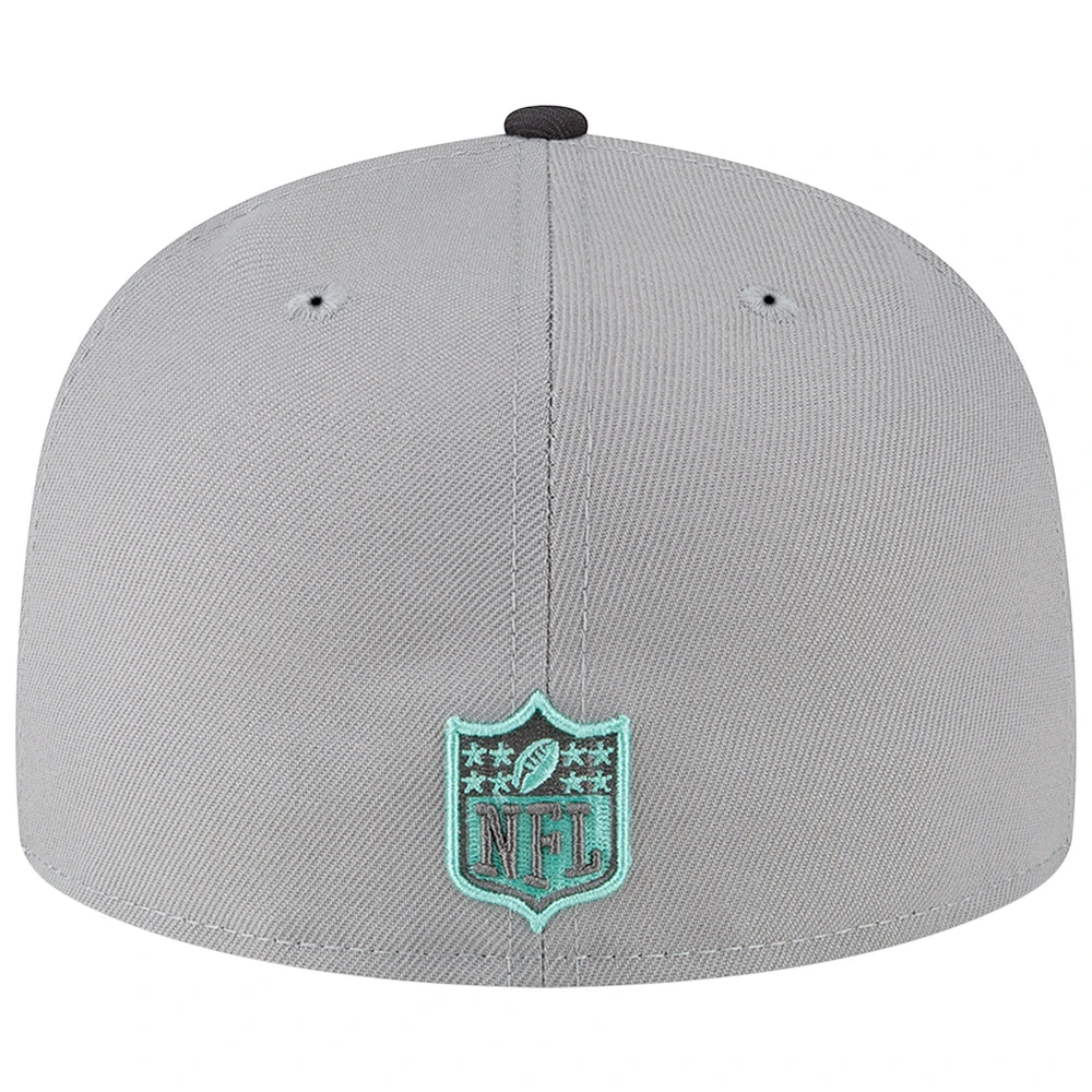 Casquette ajustée 59FIFTY des Los Angeles Rams Aqua Pop New Era pour homme, gris/graphite