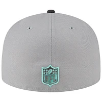 Casquette ajustée 59FIFTY des Los Angeles Rams Aqua Pop New Era pour homme, gris/graphite