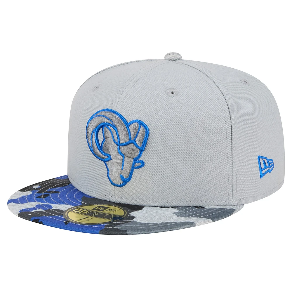 Casquette ajustée 59FIFTY Active Camo Los Angeles Rams New Era pour homme, grise