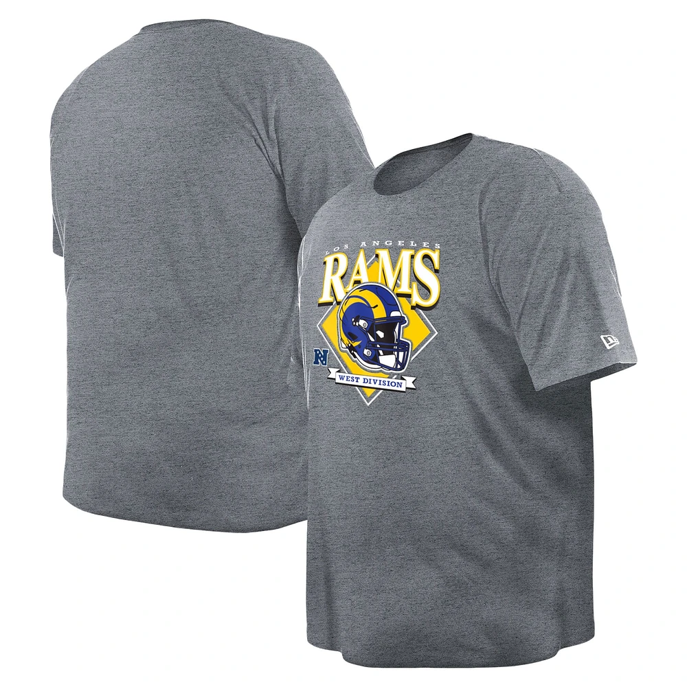 T-shirt gris avec casque Big & Tall des Rams de Los Angeles New Era pour hommes