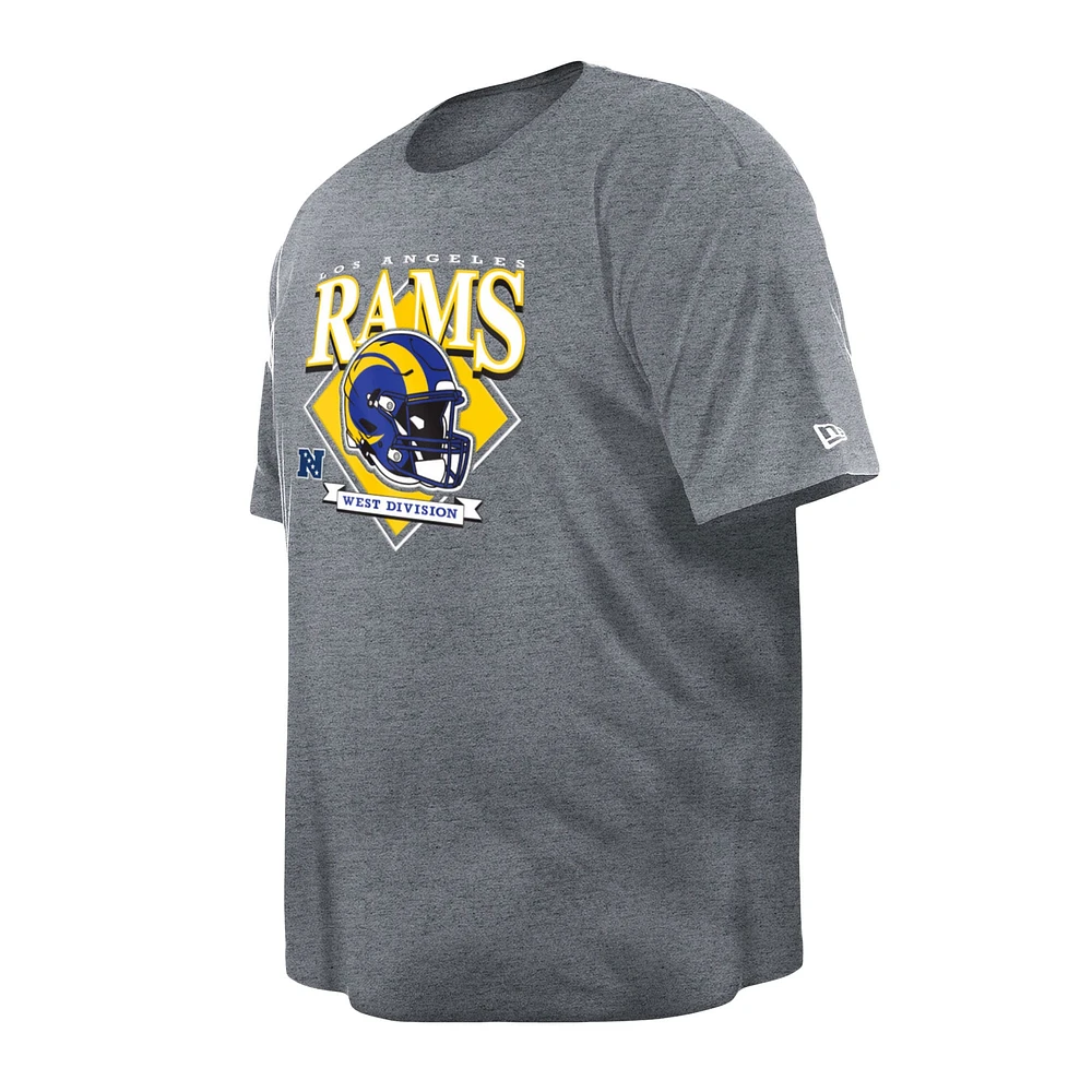 T-shirt gris avec casque Big & Tall des Rams de Los Angeles New Era pour hommes