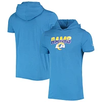 T-shirt à capuche brossé pour homme Los Angeles Rams Team New Era bleu chiné