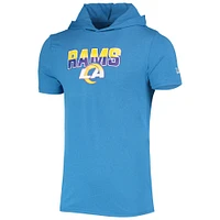 T-shirt à capuche brossé pour homme Los Angeles Rams Team New Era bleu chiné