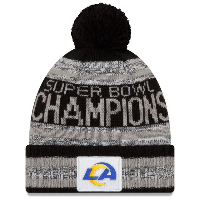 New Era Los Angeles Rams Navy Team Logo Cuffed Knit Hat with Pom