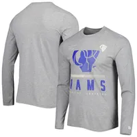 Men's New Era Heathered Gray Los Angeles Rams Combine Authentic Red Zone Long Sleeve T-Shirt