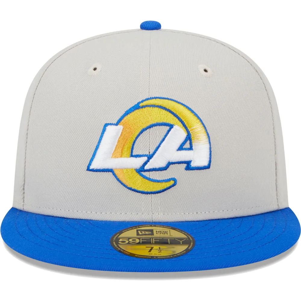 Men's New Era Khaki/Royal Los Angeles Rams Super Bowl Champions Patch 59FIFTY Fitted Hat