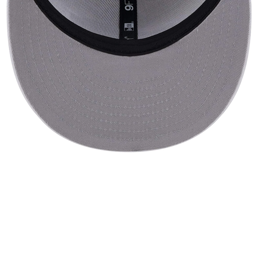 Casquette Snapback 9FIFTY New Era Los Angeles Rams Main blanc sur blanc pour homme