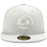 Men's New Era Los Angeles Rams White on Primary Logo 59FIFTY Fitted Hat