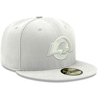 Men's New Era Los Angeles Rams White on Primary Logo 59FIFTY Fitted Hat