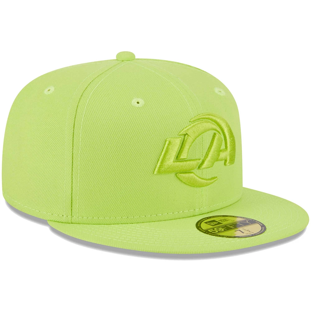 Casquette ajustée New Era Los Angeles Rams Color Pack Brights 59FIFTY pour homme vert fluo