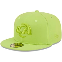 Men's New Era Neon Green Los Angeles Rams Color Pack Brights 59FIFTY Fitted Hat