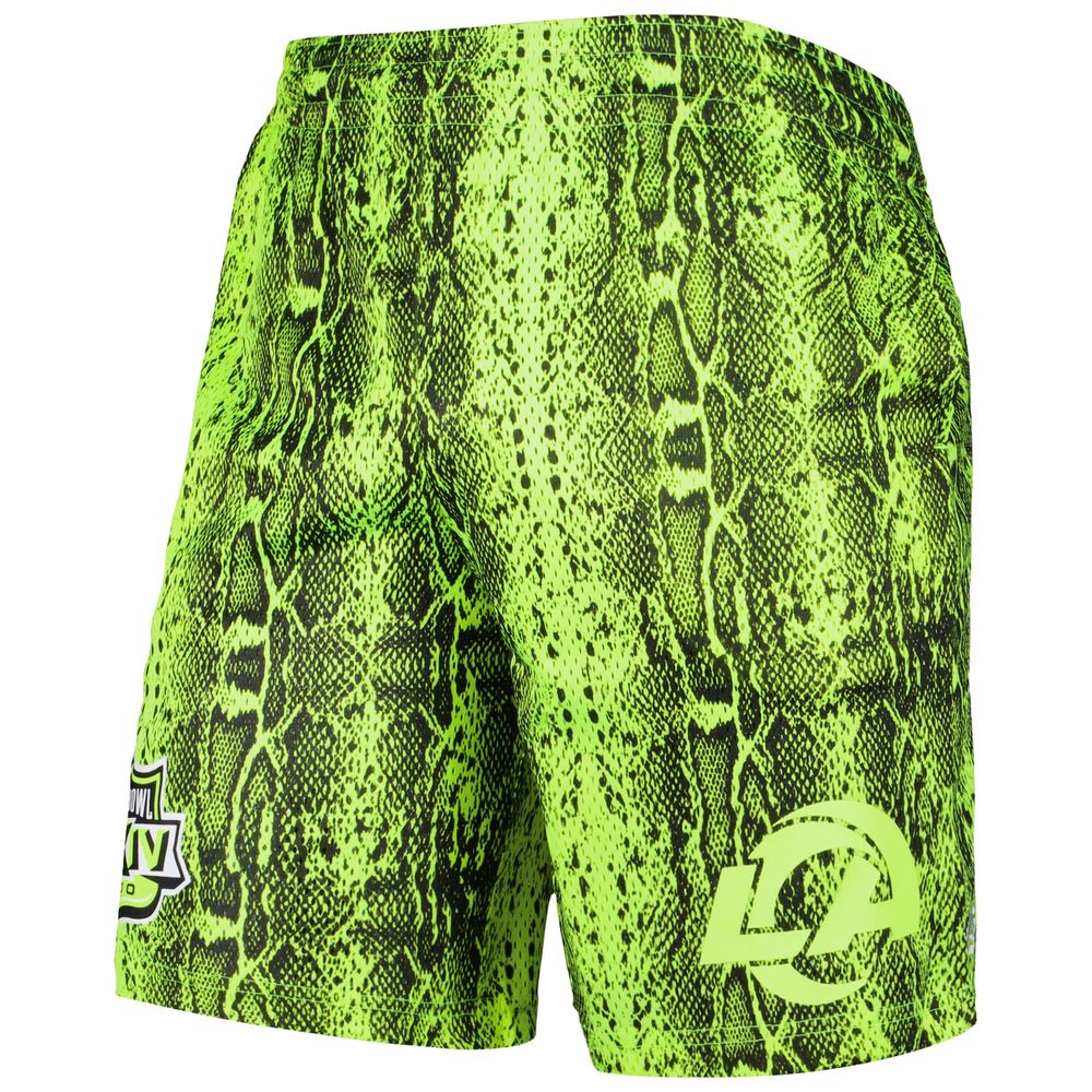 Men's New Era Neon Green Los Angeles Rams Summer Pop Shorts