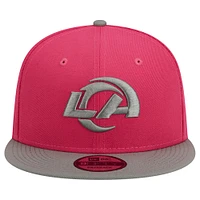 Men's New Era Pink/Gray Los Angeles Rams 2-Tone Color Pack 9FIFTY Snapback Hat