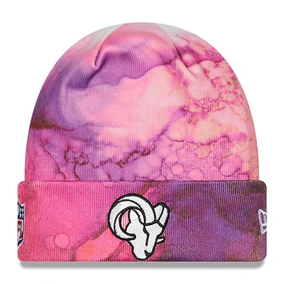 Men's New Era Pink Los Angeles Rams 2022 NFL Crucial Catch  Knit Hat 